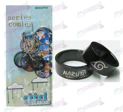 Carte Konoha Naruto installé noirs anneaux de couples d'acier