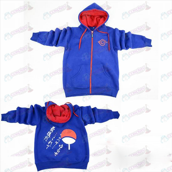 Naruto Konoha logo zipper hoodie chandail bleu foncé