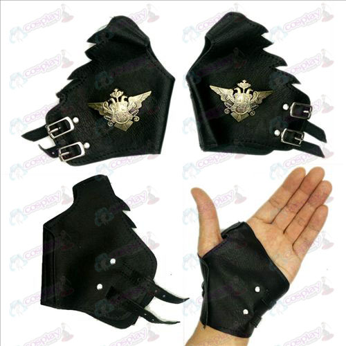 Accessoires Black Butler de gants en cuir de logo cuivre