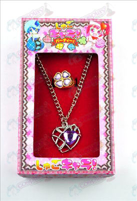 Accessoires Shugo Chara! collier en forme de coeur + anneau (violet)