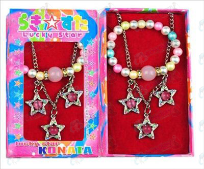 Chanceux accessoires Trois étoiles collier pendentif + bracelet (encadré)