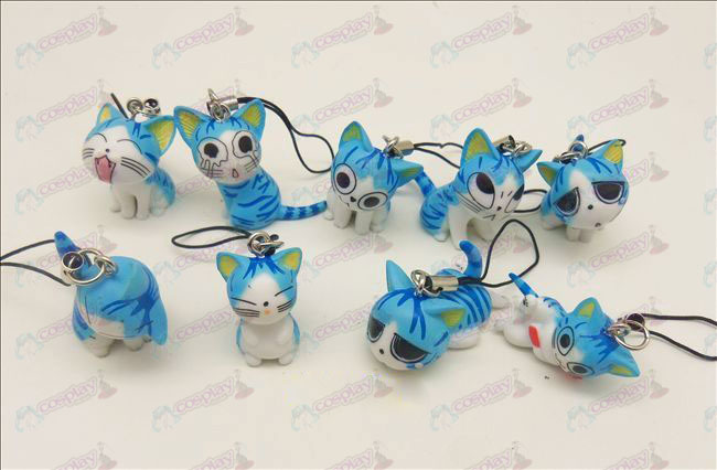 9 Accessoires Sweet Cat Toy Strap Machine (Bleu)