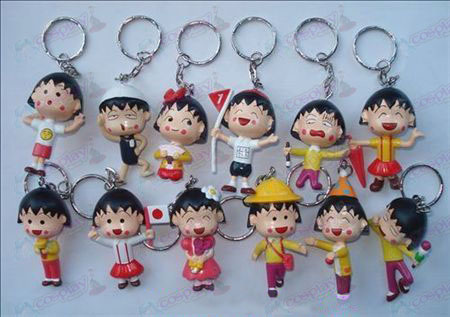 12 Chibi Maruko Chan Doll Keychain accessoires