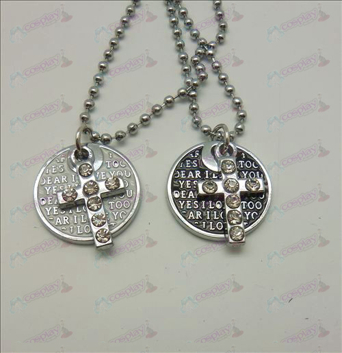 Accessoires Death Note Cross couple disque (avec le diamant) collier (encadré)