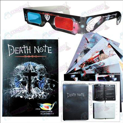 Accessoires Death Note postale présenter +8 +3 D ​​チ 6 ㄴ 7 チ 6 ㄴ 7glasses 3D Feuilles