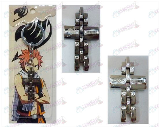 Accessoires Fairy Tail en noir et blanc porte-clés croix