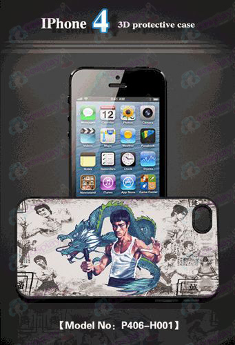 3D téléphone mobile shell 4 d'Apple - Bruce Lee