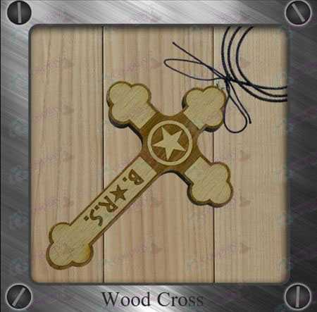 Manque Rock Shooter Accessoires-star drapeau collier en bois de croix