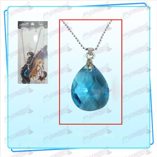 Épée Art en ligne d'accessoires Kazuto Asuna collier de coeur noeud (bleu