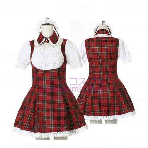Sweet Red Plaid Maid Cosplay Lolita Déguisements Cosplay