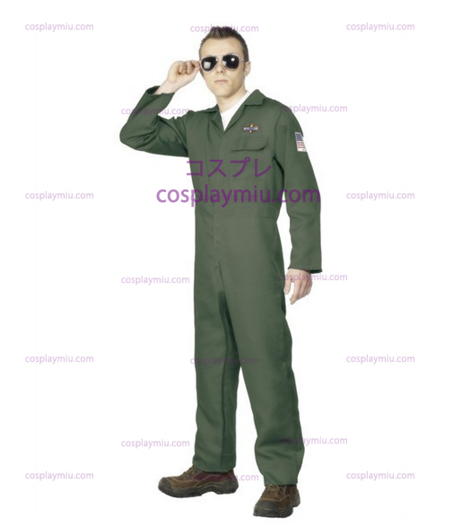 Adult Hommess Aviator Topgun Pilot Fancy Dress Déguisements