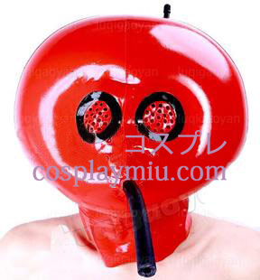 Rouge gonflable latex masque en filet et des tubes d'aération