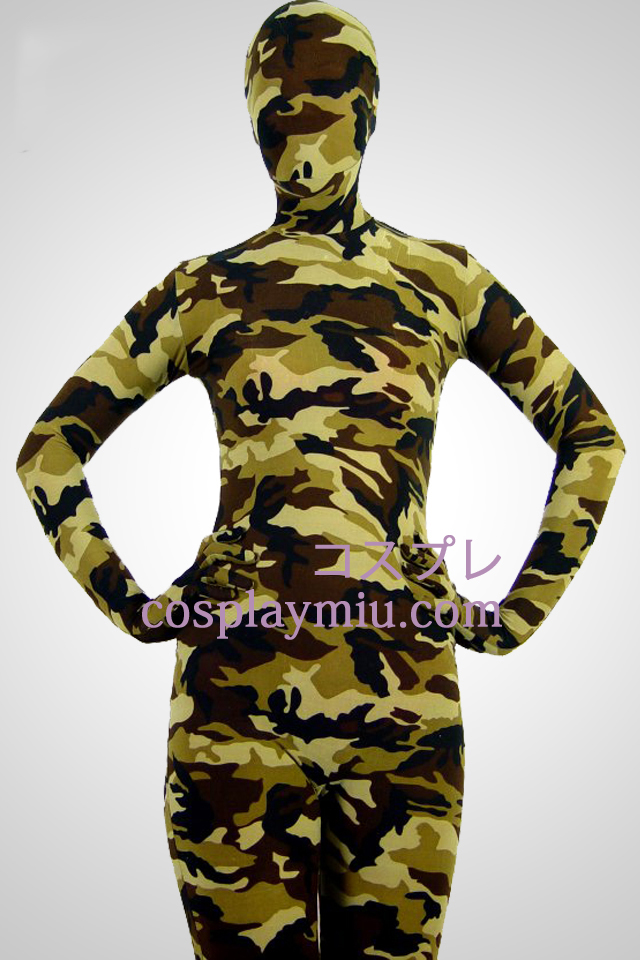Camouflage de désert partten Spandex Zentai Suit B