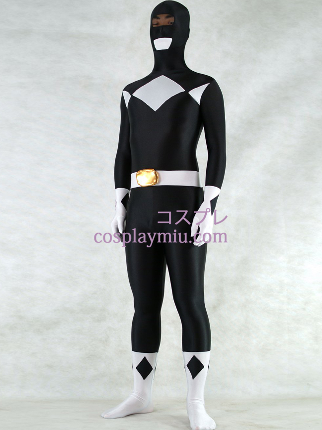 Blanc et noir Lycra Spandex unisexe Zentai Suit