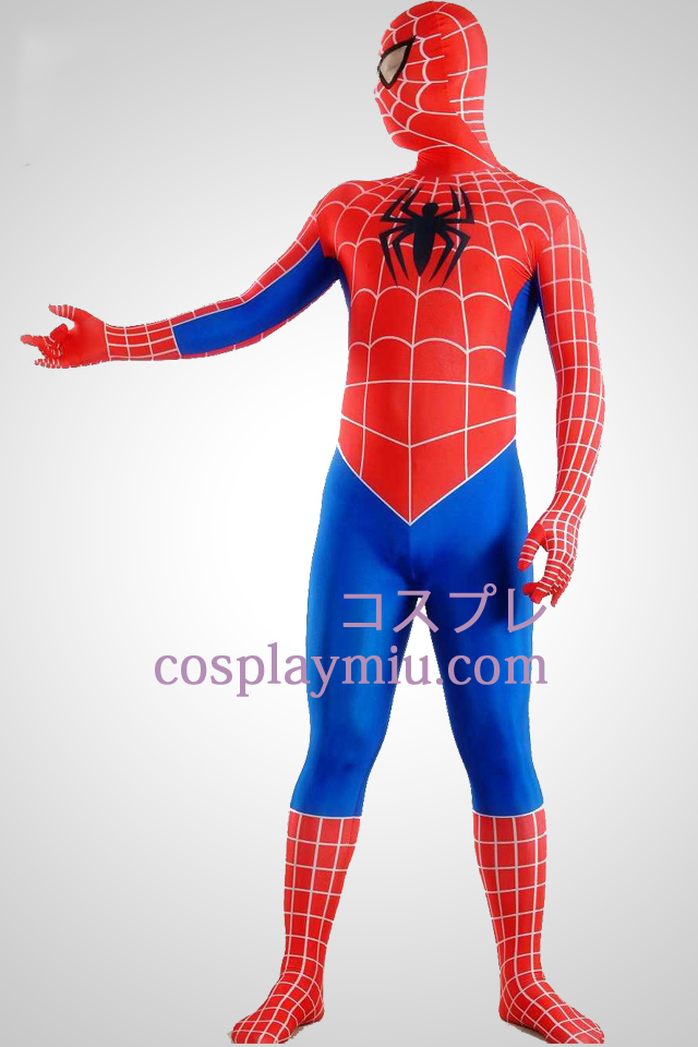 Red Blue Stripes Lycra Spandex Zentai Spiderman Superhero