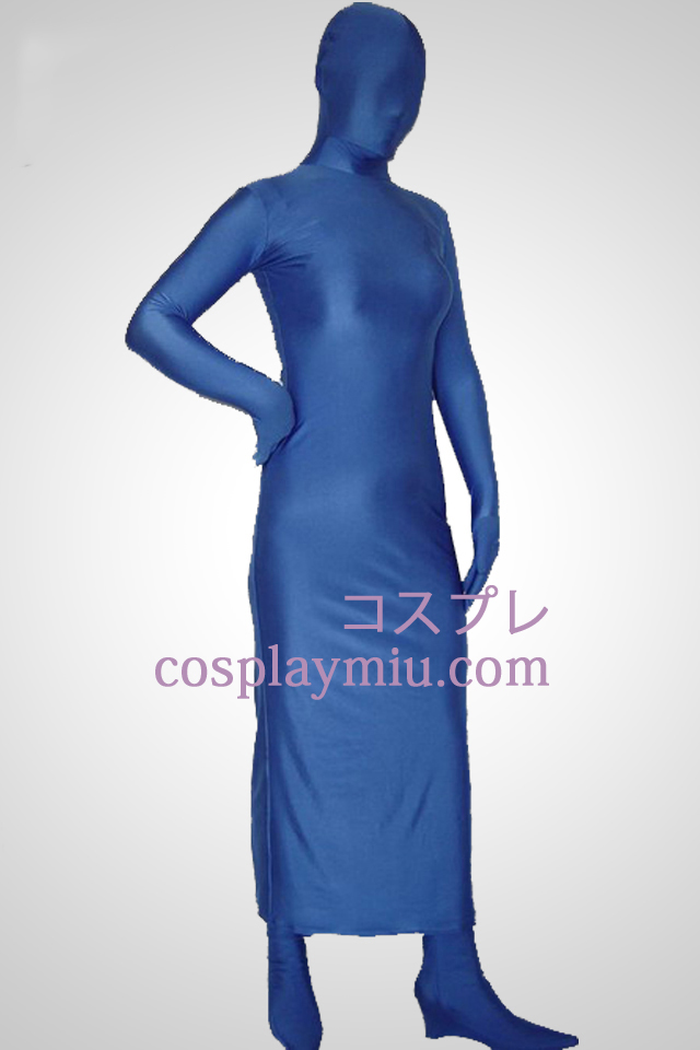 Bleu Lycra Spandex Robe Full Body