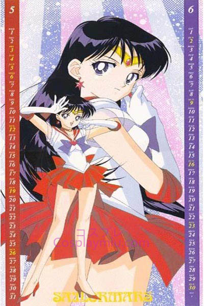 Sailor Moon Hino Rei Sailor Mars longue perruque cosplay