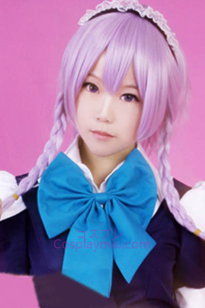 Touhou Project Izayoi Sakuya Dark Purple Bas Curl Perruque Cosplay