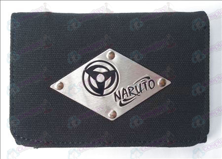 Naruto écrire des yeux ronds portefeuille blanc en toile
