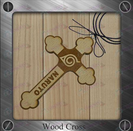 Naruto - Konoha marque collier croix de bois
