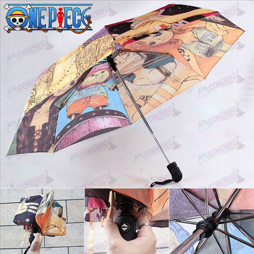 Accessoires One Piece caractère couleur parapluie automatique pli