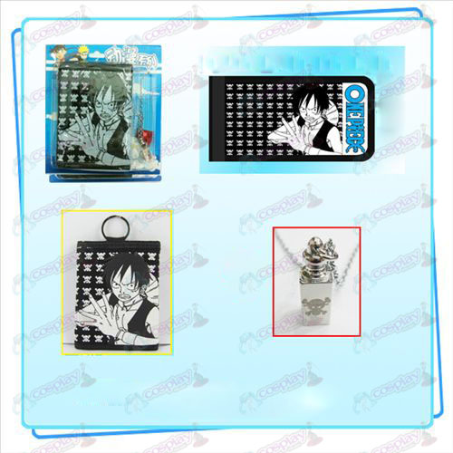 One Piece Luffy accessoires collier Fold Wallet combo (collier distribution aléatoire)