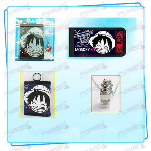 One Piece Luffy accessoires avatar collier Fold Wallet combo (collier de distribution aléatoire