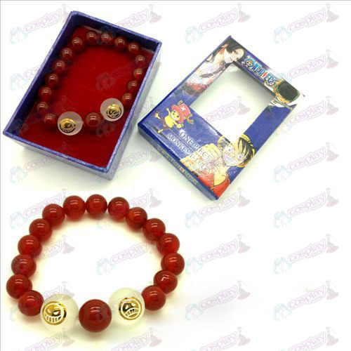 Accessoires One Piece Ice rouge naturel bracelet en cristal agate