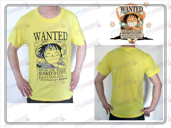 One Piece Luffy accessoires voulu le T-shirt (jaune)