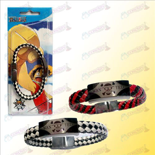 Accessoires One Piece logo bracelet punk noir - rouge et noir
