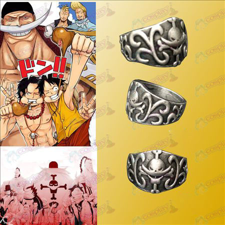 Accessoires One Piece Blanc Huzi Hai carte Ring Pirates installé