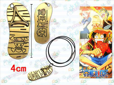 One Piece Luffy accessoires sandales noires collier de corde