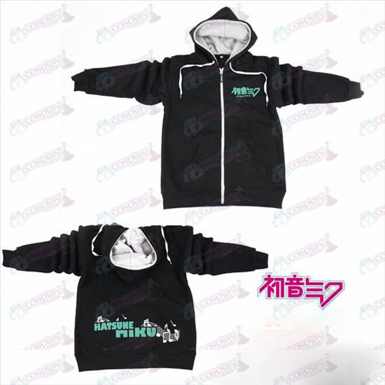 Accessoires Hatsune Miku logo zipper pull à capuche noir