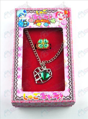 Accessoires Shugo Chara! collier en forme de coeur + anneau (vert)