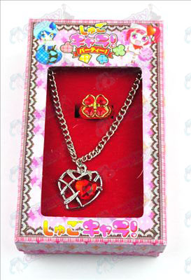 Accessoires Shugo Chara! collier en forme de coeur + anneau (rouge)