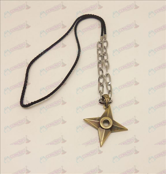 D Naruto fléchettes punk, long collier (couleur bronze)
