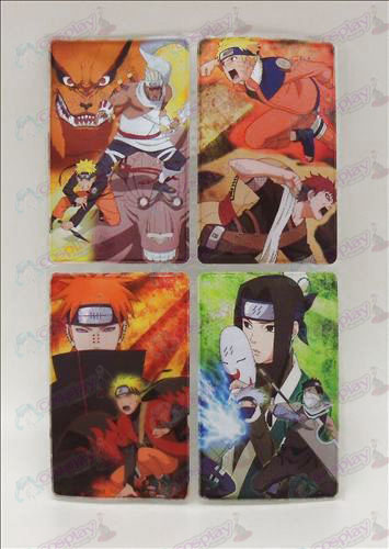 4 PVC autocollants de cartes Naruto