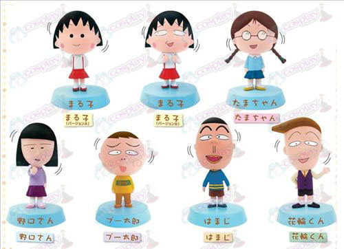 7 modèles Maruko secouant la base de poupée de tête (boîte 5cm)