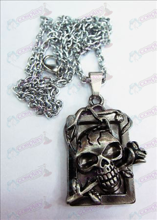 Accessoires Death Note Marque tridimensionnelle crâne bandeau carré collier de diamants (argent antique)