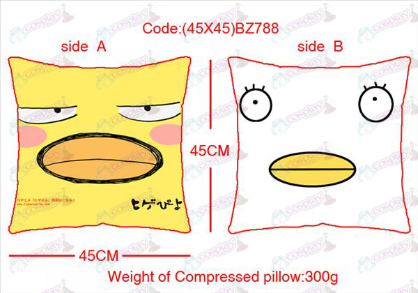 (45X45) BZ788-verso carré dessin animé poulet oreiller t-