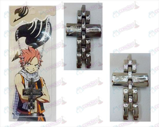 Accessoires Fairy Tail en noir et blanc croix collier