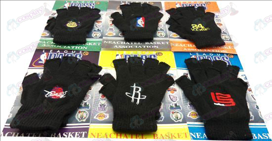 Basketball demi-doigt broderie à gants (6 paires / set)