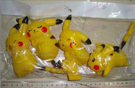 4 modèles Pikachu (corps 11cm, queue 7cm)