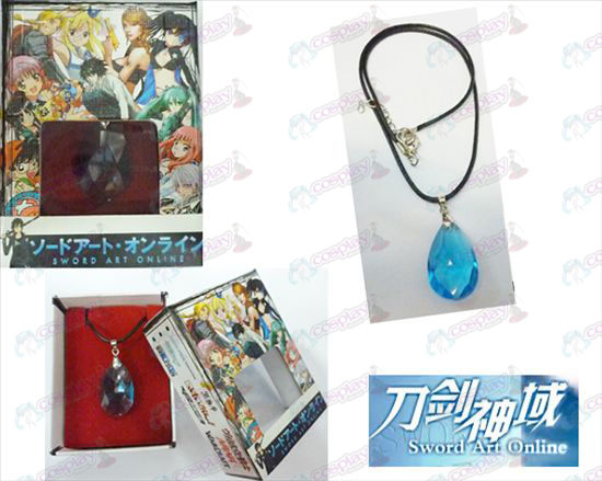 Épée Art en ligne d'accessoires Yui coffret bleu collier en cristal de coeur