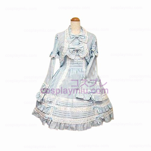 Blue Cute 2-Piece Dress Long-sleeved Dress Lolita Déguisements Cosplay