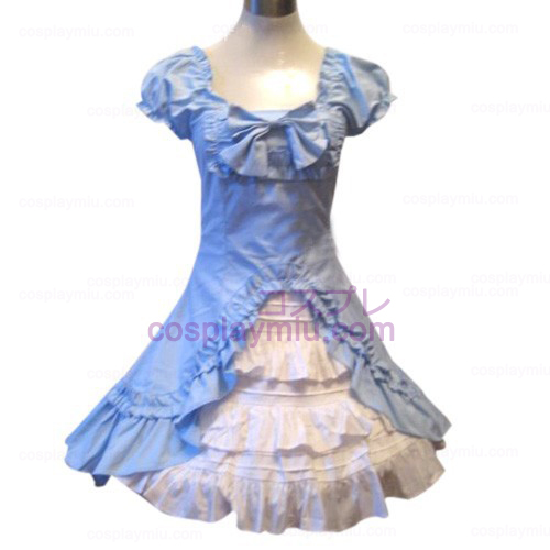 Classic Double Hemlines Blue Dress Lolita Déguisements Cosplay