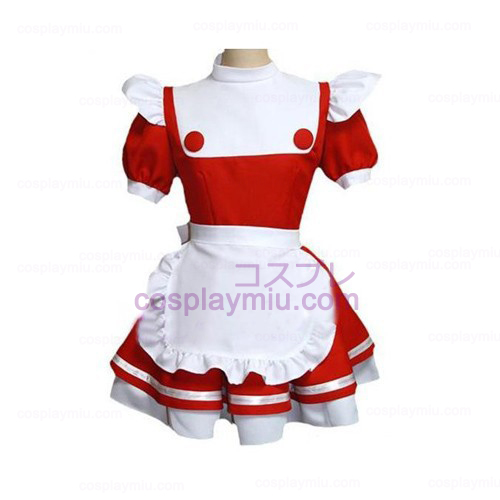 Red-white Maid Uuniform Lolita Déguisements Cosplay