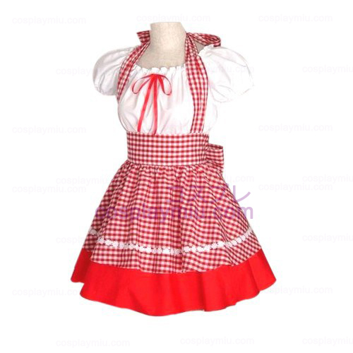 Cute Red Plaid Maid Cosplay Lolita Déguisements Cosplay