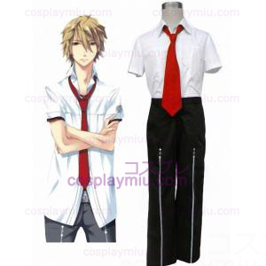 Starry��Sky Seigatsu Academy Male Summer Uniform Short Sleeves Red Tie Déguisements Cosplay