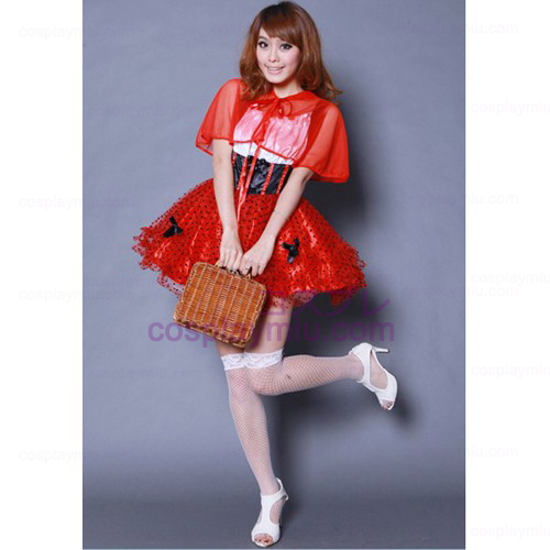 Red Pompon Veil Skirt Maid Déguisements